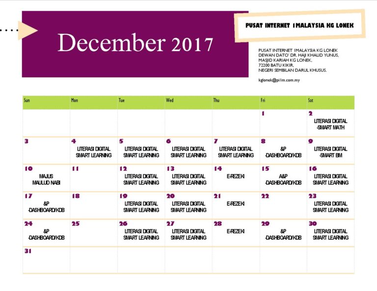 JADUAL DEC 2017