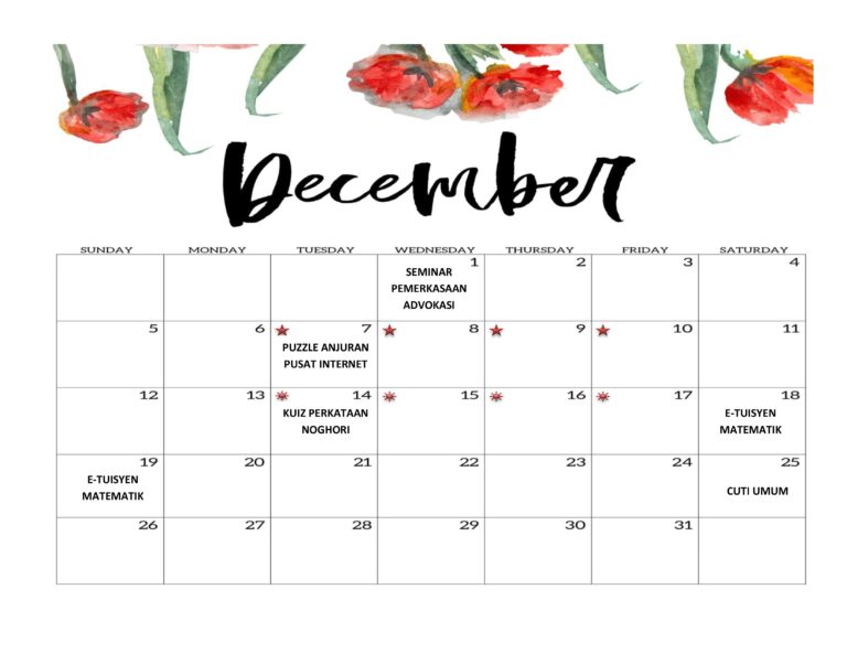 JADUAL DISEMBER